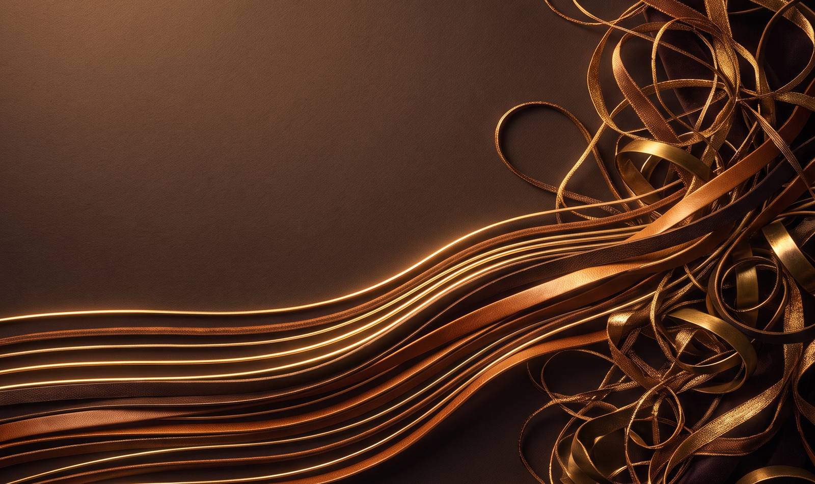 Abstract artwork of tangled golden threads resolving into smooth parallel lines — messy manual work becoming calm order.